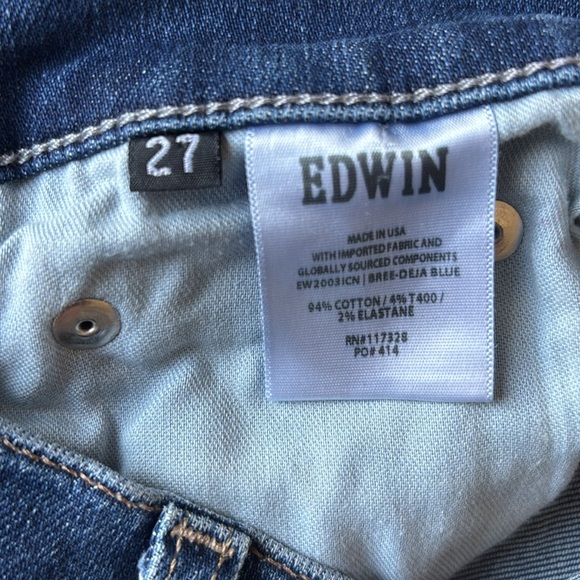 Edwin Bree Straight Jeans in Dejablue Size 27 - Picture 4 of 9